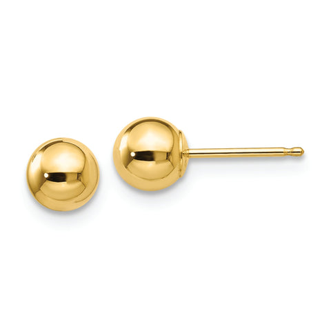 14k Polished 5mm Ball Post Earrings - Robson's Jewelers