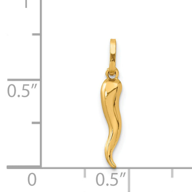 14k 3D Italian Horn Charm - Robson's Jewelers