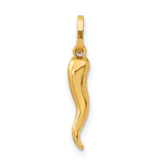 14k 3D Italian Horn Charm - Robson's Jewelers