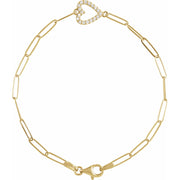 14K Yellow 1/8 CTW Natural Diamond Heart 7" Bracelet - Robson's Jewelers