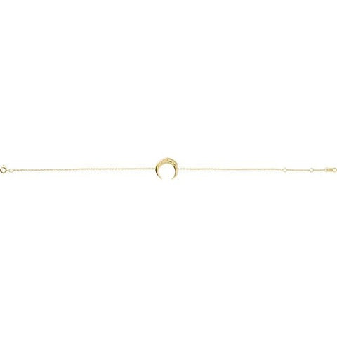 14K Yellow Adjustable Crescent 6 1/2"-7 1/2" Bracelet - Robson's Jewelers