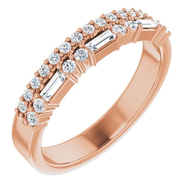 14K Rose 1/3 CTW Natural Diamond Double Row Anniversary Band - Robson's Jewelers