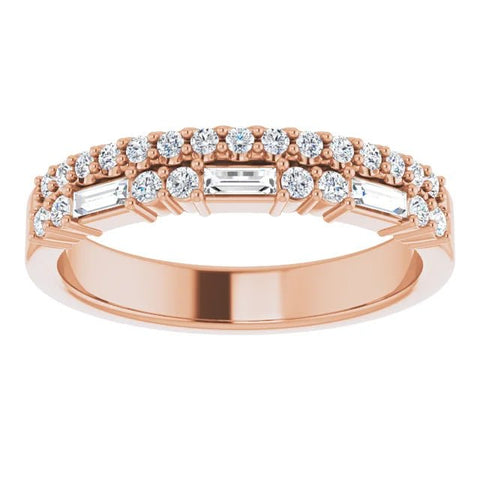 14K Rose 1/3 CTW Natural Diamond Double Row Anniversary Band - Robson's Jewelers