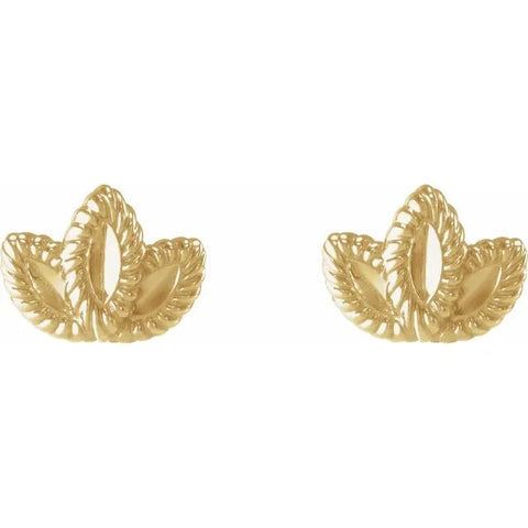 14K Yellow Petite Leaf Earrings - Robson's Jewelers