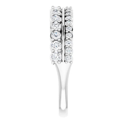 14K White 5/8 CTW Natural Diamond Double Row Anniversary Band - Robson's Jewelers