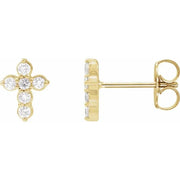 14K Yellow 1/6 CTW Natural Diamond Cross Earrings - Robson's Jewelers
