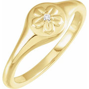 14K Yellow .015 CT Natural Diamond Floral Ring - Robson's Jewelers