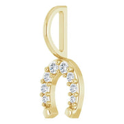 14K Yellow 1/8 CTW Natural Diamond Horseshoe Pendant - Robson's Jewelers