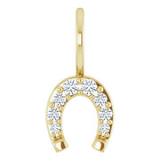 14K Yellow 1/8 CTW Natural Diamond Horseshoe Pendant - Robson's Jewelers