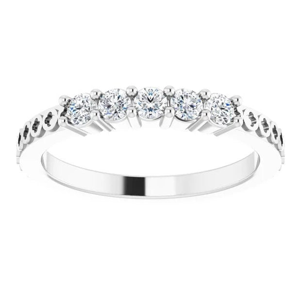 14K White 1/3 CTW Natural Diamond Five-Stone Anniversary Band - Robson's Jewelers