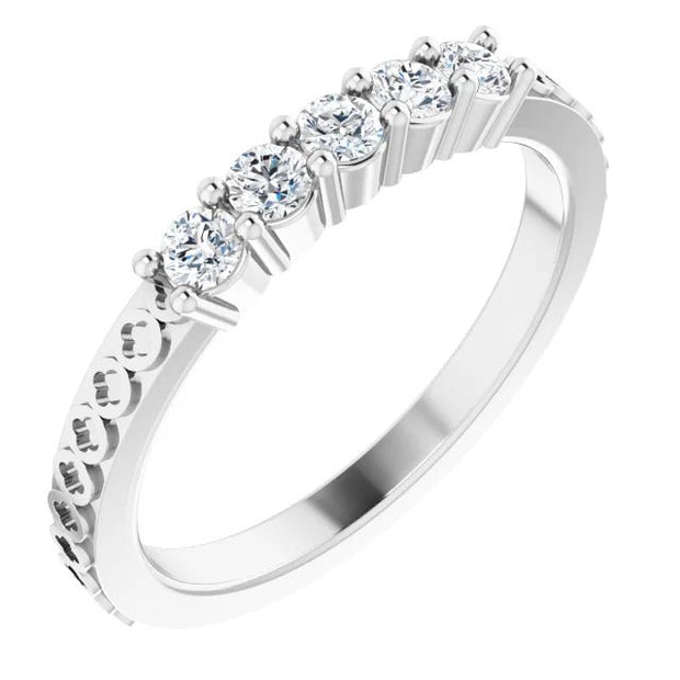 14K White 1/3 CTW Natural Diamond Five-Stone Anniversary Band - Robson's Jewelers