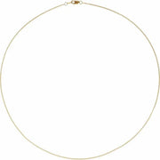14K Yellow 1 mm Diamond-Cut Curb 18" Chain - Robson's Jewelers