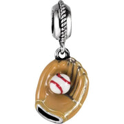 Sterling Silver 12.5x10 mm Baseball & Glove Charm - Robson's Jewelers