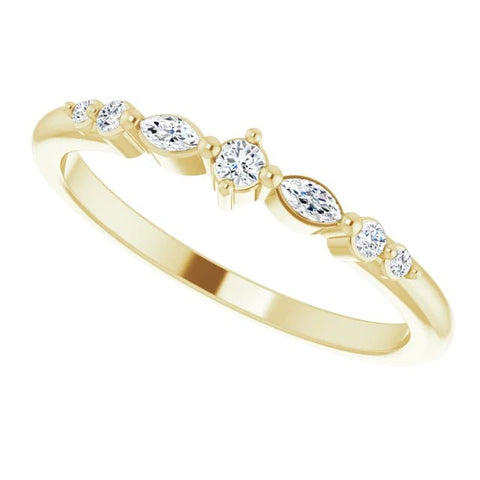 14K Yellow 1/8 CTW Natural Diamond Stackable Ring - Robson's Jewelers