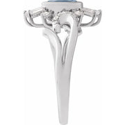 14K White Natural London Blue Topaz & 1/2 CTW Natural Diamond Celestial Ring - Robson's Jewelers