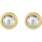 14K Yellow 1/8 CTW Rose-Cut Natural Diamond Stud Earrings - Robson's Jewelers