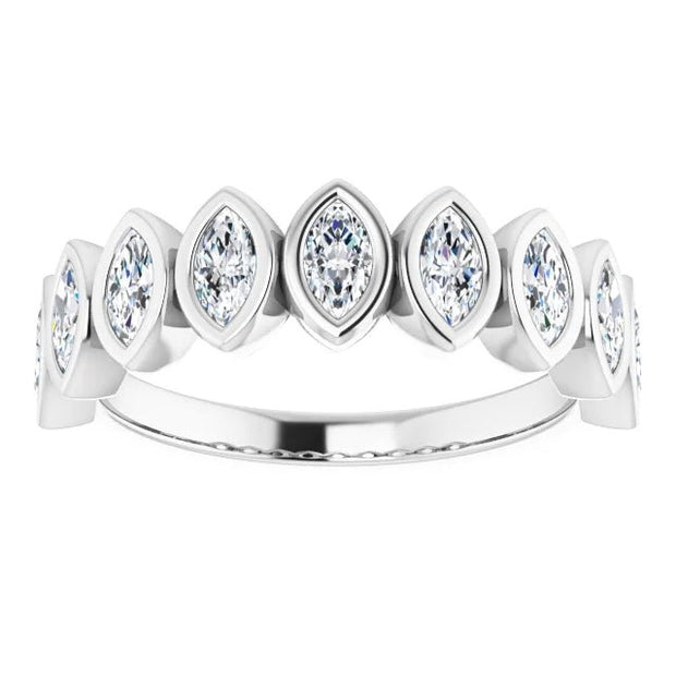 14K White 4.25x2.25 mm Marquise Anniversary Band Mounting - Robson's Jewelers