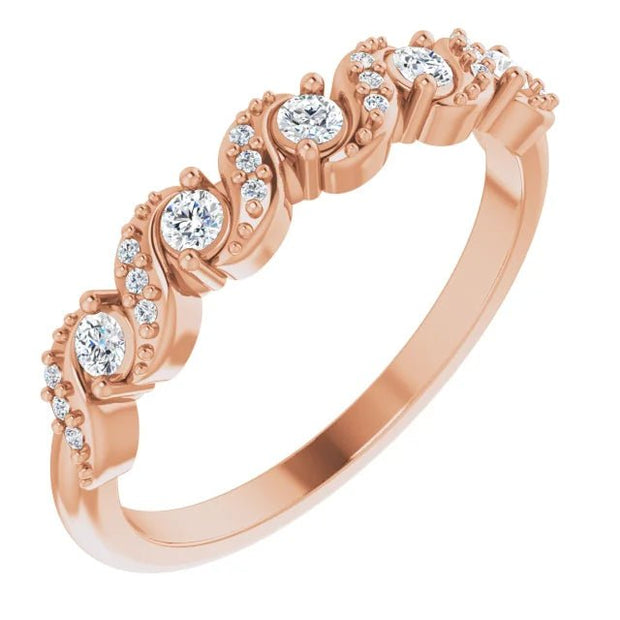 14K Rose 1/5 CTW Natural Diamond Five-Stone Anniversary Band - Robson's Jewelers