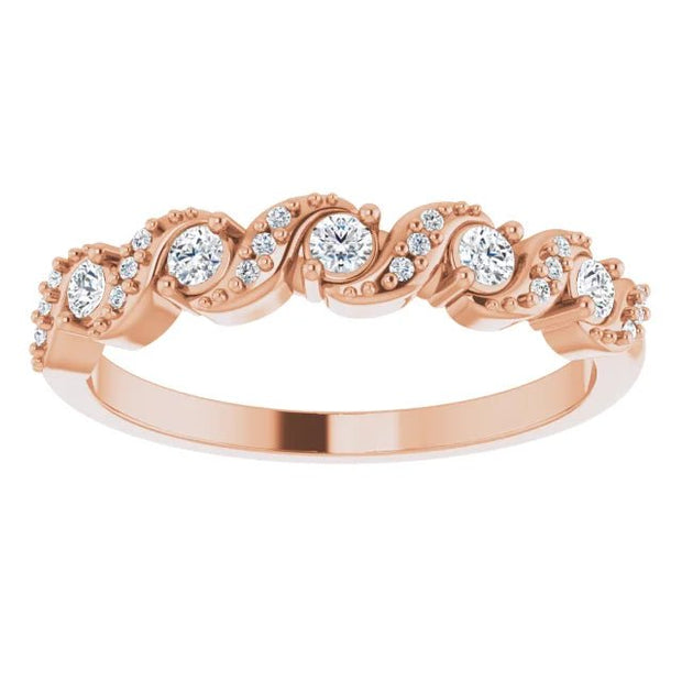 14K Rose 1/5 CTW Natural Diamond Five-Stone Anniversary Band - Robson's Jewelers