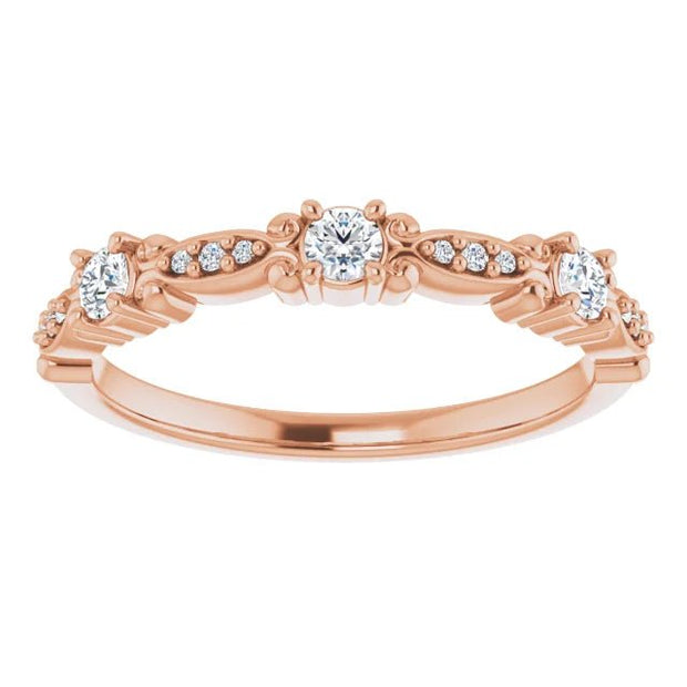 14K Rose 1/5 CTW Natural Diamond Vintage-Inspired Anniversary Band - Robson's Jewelers