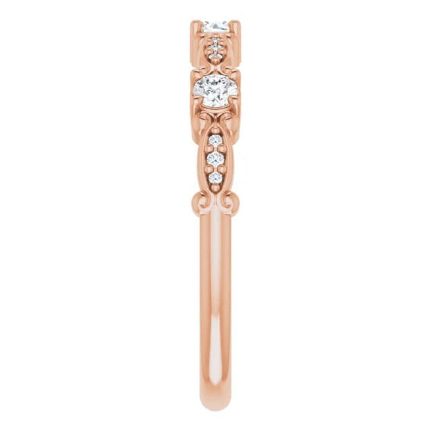 14K Rose 1/5 CTW Natural Diamond Vintage-Inspired Anniversary Band - Robson's Jewelers