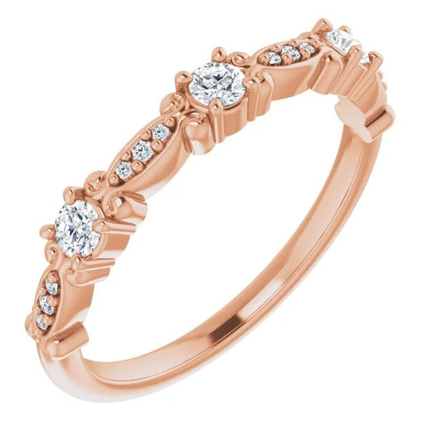 14K Rose 1/5 CTW Natural Diamond Vintage-Inspired Anniversary Band - Robson's Jewelers