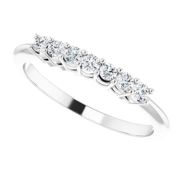 14K White 1/5 CTW Natural Diamond Seven-Stone Anniversary Band - Robson's Jewelers