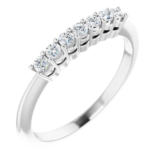 14K White 1/5 CTW Natural Diamond Seven-Stone Anniversary Band - Robson's Jewelers