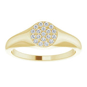 14K Yellow 1/8 CTW Natural Diamond Pave Signet Ring - Robson's Jewelers