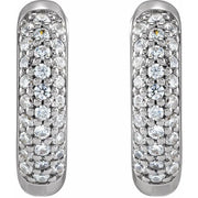 14K White 1/4 CTW Lab-Grown Diamond 12 mm Hinged Hoop Earrings - Robson's Jewelers