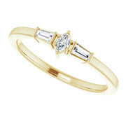 14K Yellow 1/6 CTW Natural Diamond Semi-Set Stackable Ring - Robson's Jewelers