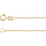 14K Yellow 1.55 mm Figaro 18" Chain - Robson's Jewelers