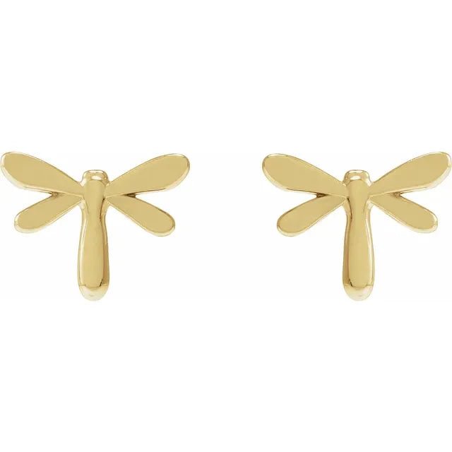 14k White Gold Childrens Polished Dragonfly Earrings | eBay