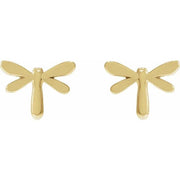 14K Yellow Dragon Fly Earrings - Robson's Jewelers