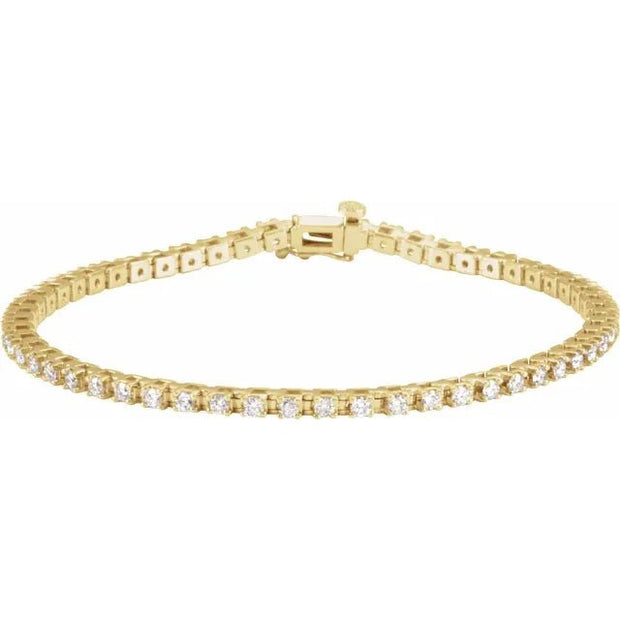 14K Yellow 2 1/4 CTW Lab-Grown Diamond Line 7 1/4" Bracelet - Robson's Jewelers