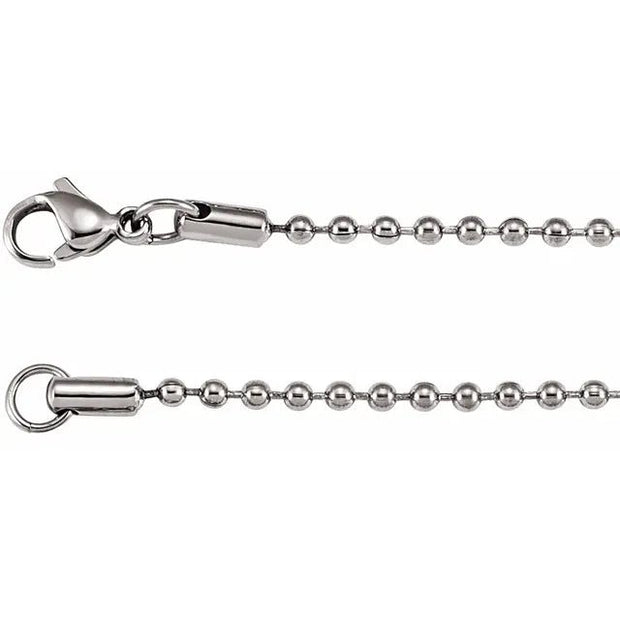 Stainless Steel 2.4 mm Hollow Bead 18" Chain - Robson's Jewelers