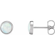 14K White Natural White Opal Earrings - Robson's Jewelers