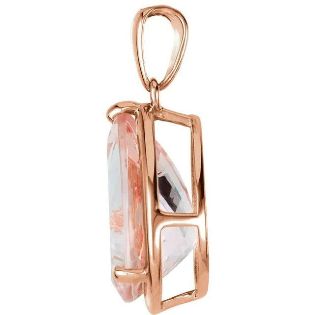 14K Rose Natural Pink Morganite Pendant - Robson's Jewelers