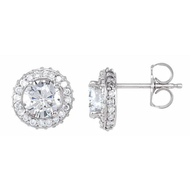 14K White 1 1/3 CTW Natural Diamond Earrings - Robson's Jewelers