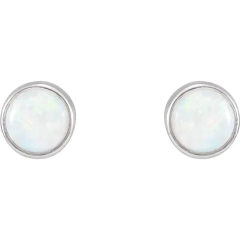 14K White Natural White Opal Earrings - Robson's Jewelers