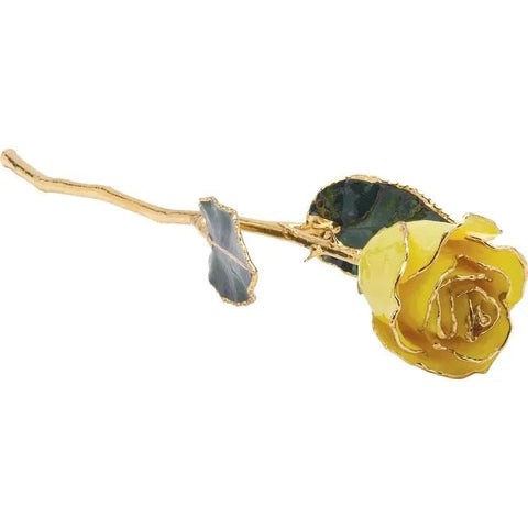 Lacquered Yellow Rose with Gold Trim - Robson's Jewelers
