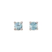 14K White 3 mm Natural Blue Aquamarine Earrings - Robson's Jewelers
