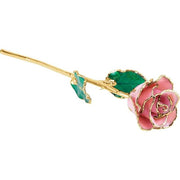 Lacquered Pink Pearl Rose with Gold Trim - Robson's Jewelers