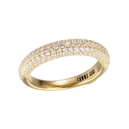 SS ELLE " STARDUST" GOLD PLATED CZ RING SIZE 6 - Robson's Jewelers