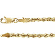 14K Yellow 3 mm Rope 20" Chain - Robson's Jewelers