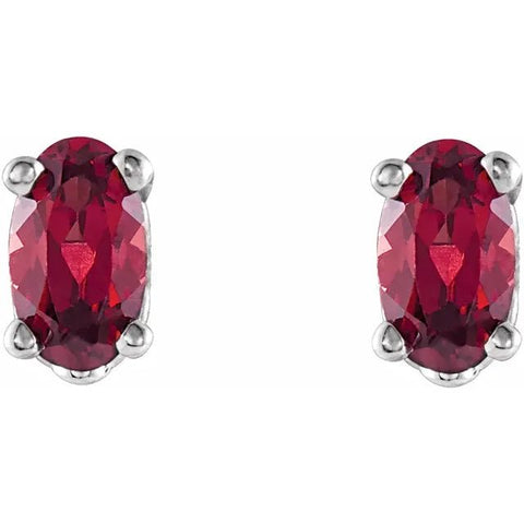 14K White Natural Mozambique Garnet Earrings - Robson's Jewelers