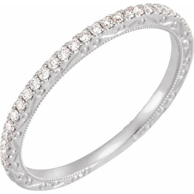 14K White 1/6 CTW Natural Diamond Anniversary Band Size 7 - Robson's Jewelers
