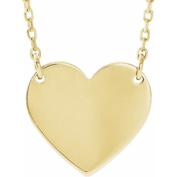 14K Yellow Engravable Heart 16-18" Necklace - Robson's Jewelers