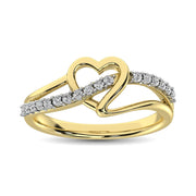10K Yellow Gold 1/20 Ct.Tw. Diamond Heart Ring - Robson's Jewelers