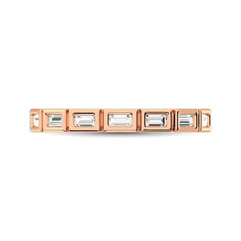 14K Rose Gold 1/4 Ct.Tw. Diamond Straight Buggete Stackable Band - Robson's Jewelers